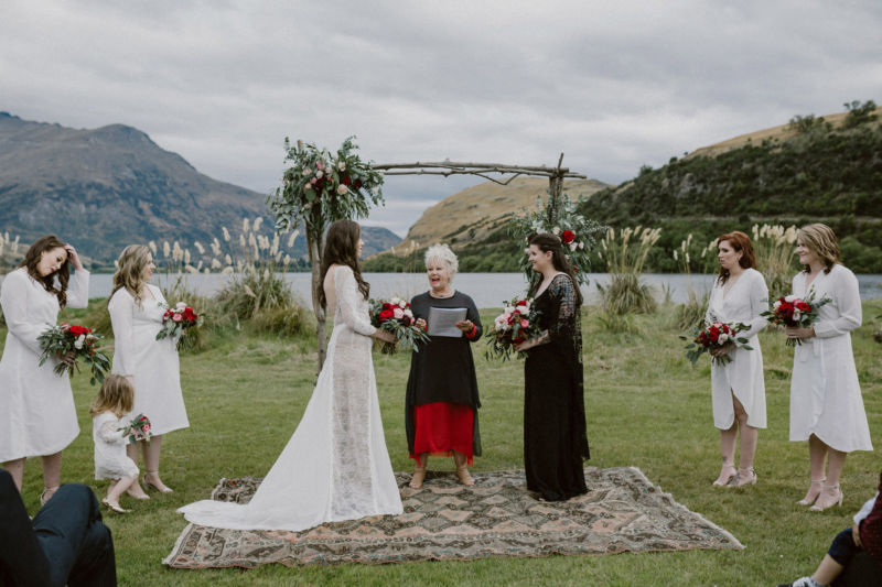 ceremony in front of lake