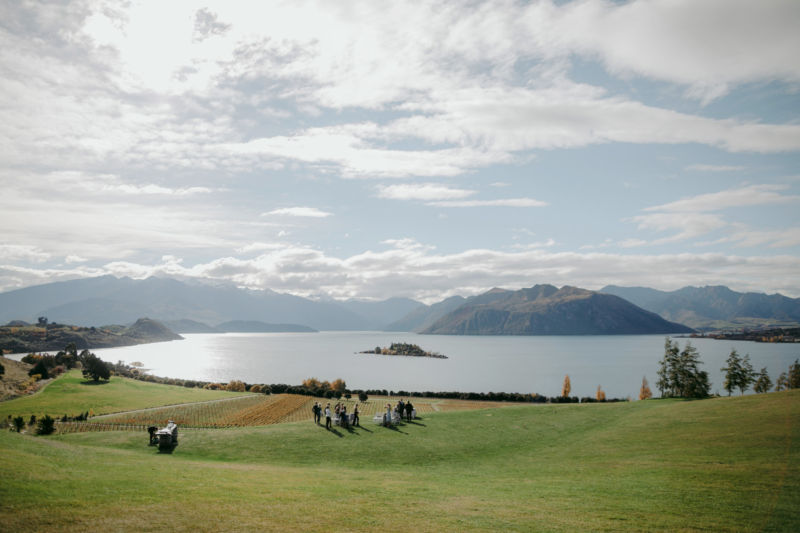 view of ceremony site at rippon vineyard