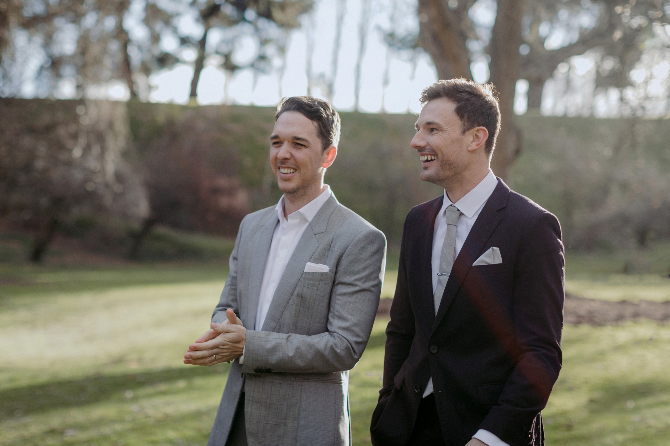 The happy married couple, Liam and Steve in a natural moment