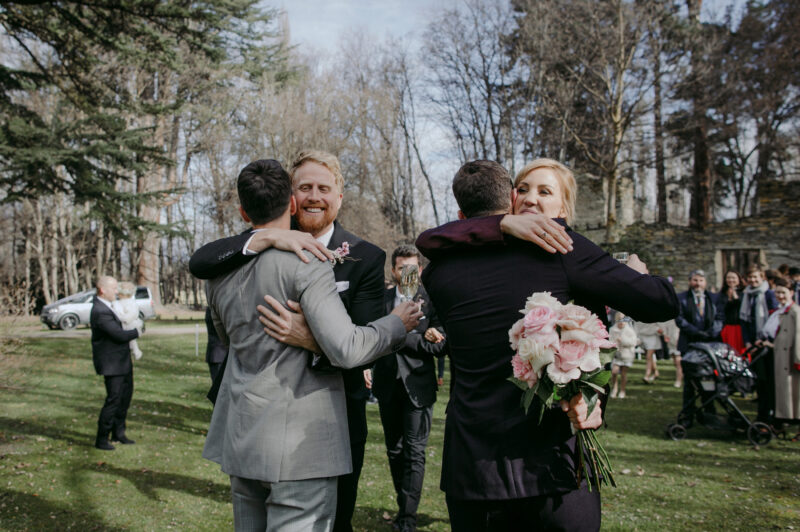 Lots of candid hugs with guests