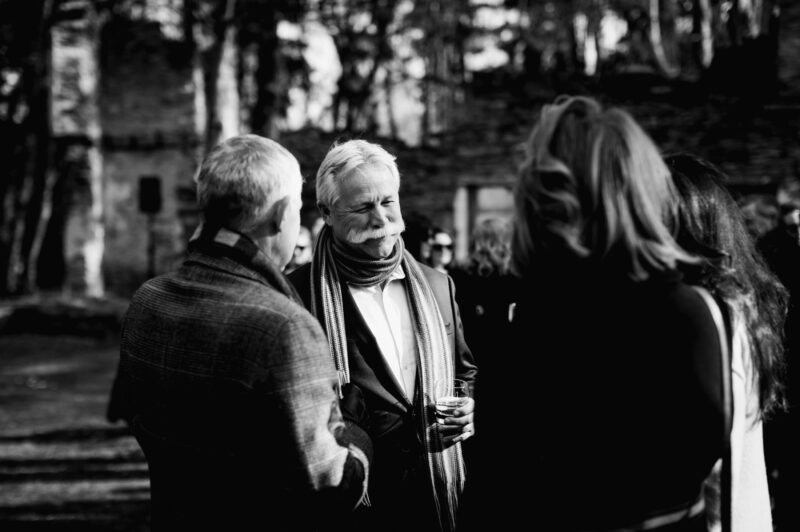 Candid of guest with huge moustache