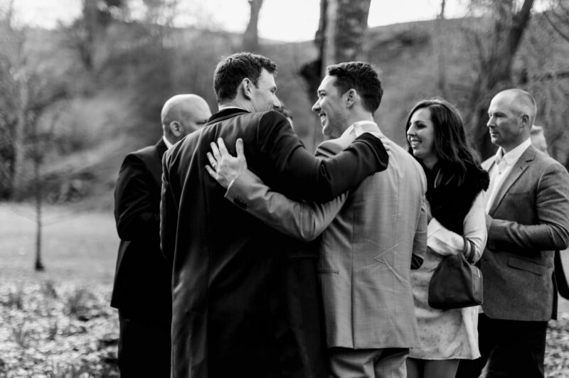 Steve and Liam in a candid moment of joy and conversation