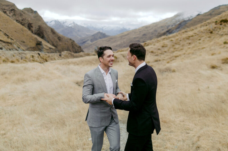 Liam and Steve portrait at Skippers canyon candid fun moment