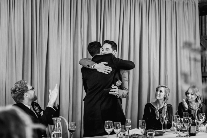 Steve and Liam share a hug