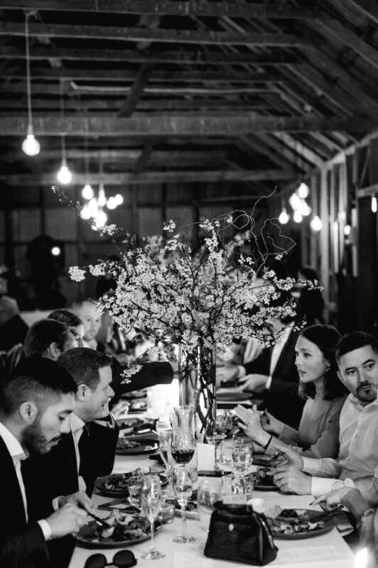 Tablescape with guests at dinner