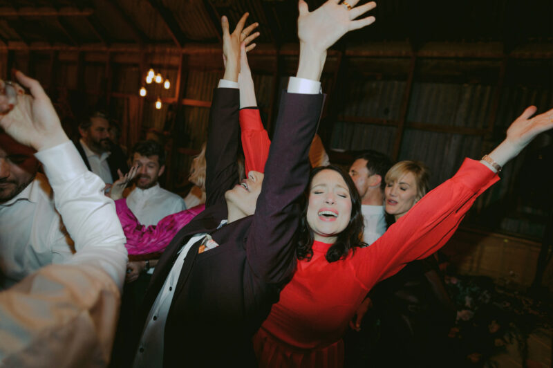 End of the night on the dancefloor, arms held high in fun times