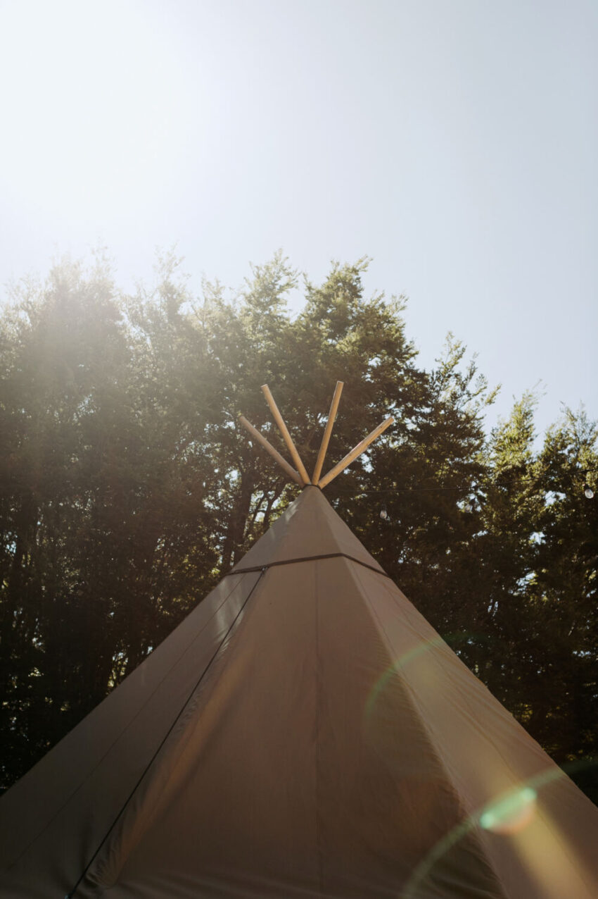 Top of Tipi in the sunshine