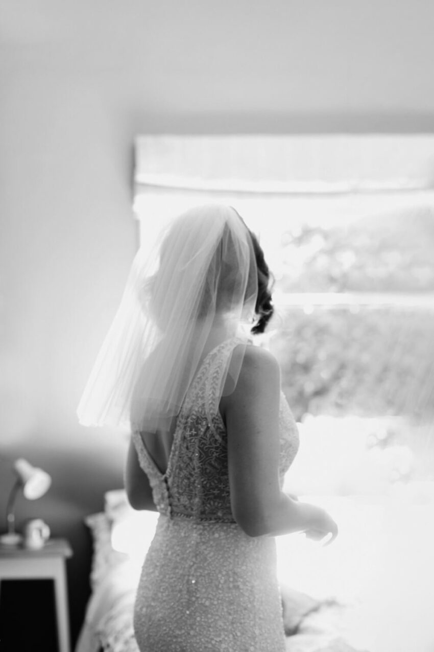 View of bride in dress