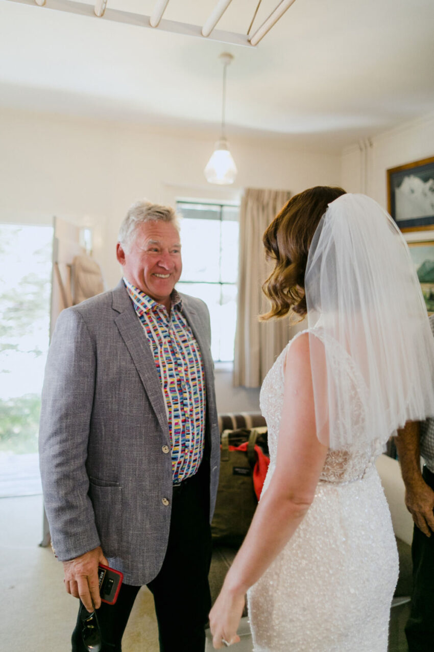 Mans emotional reaction to bride