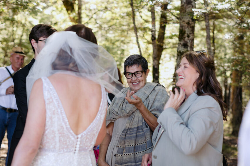 Excited guest saying congratulations