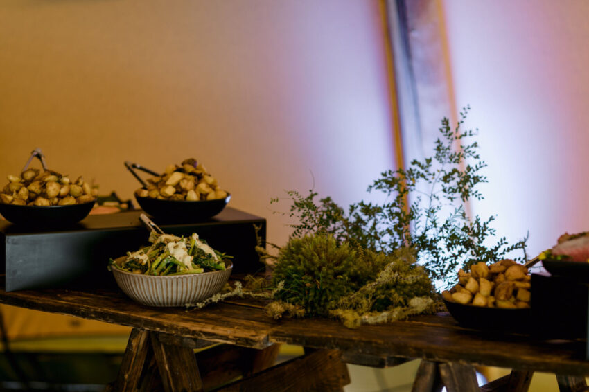 The buffet at the wedding