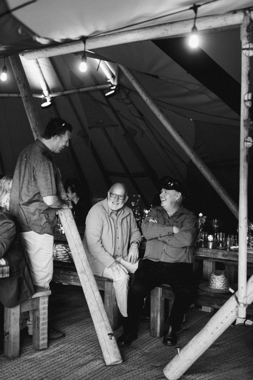 Candid of guests in tipi