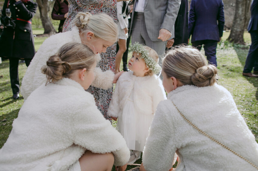 Flower girls looking after smallest flower girl