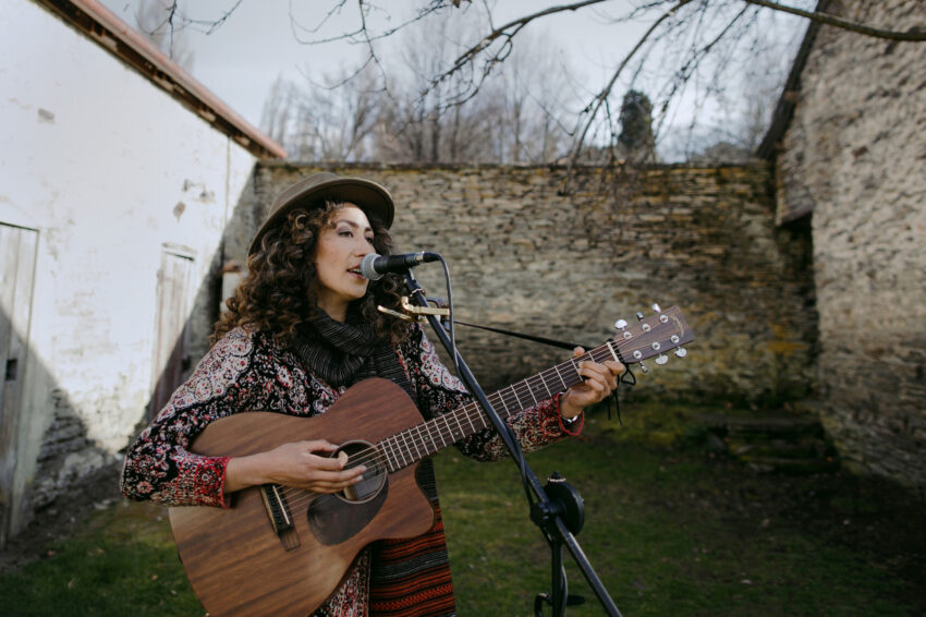 A singer providing a tune at reception venue