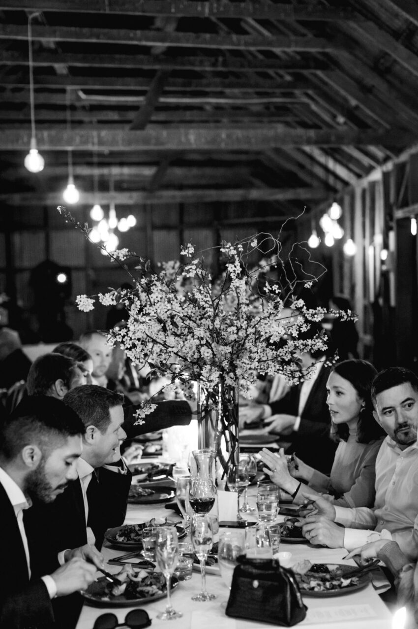 Tablescape with guests at dinner