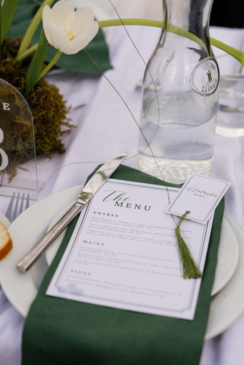 Close up of menu on table